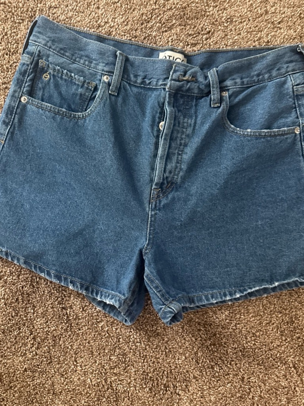 Etica Denim Short Shorts in Medium Blue